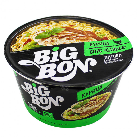 Лапша BigBon курица с соусом сальса 85 гр Лапша BigBon курица с соусом сальса 85 гр