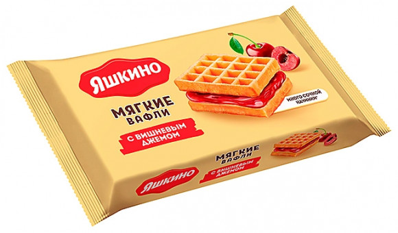 "Яшкино", вафли мягкие с вишневым джемом "Яшкино", вафли мягкие с вишневым джемом
