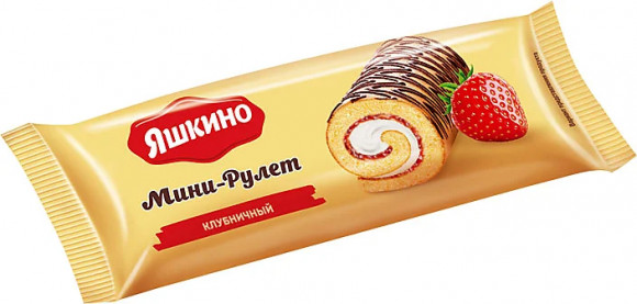 "Яшкино", мини рулет клубничный 
