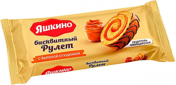 "Яшкино", рулет бисквитный с варёной сгущёнкой "Яшкино", рулет бисквитный с варёной сгущёнкой