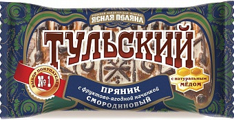 ТУЛЬСКИЙ ПРЯНИК С ФРУКТОВО-ЯГОДНОЙ НАЧИНКОЙ (СМОРОДИНОВЫЙ) 