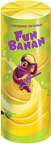 "Fun Banan", печенье-сэндвич сахарное с банановым вкусом